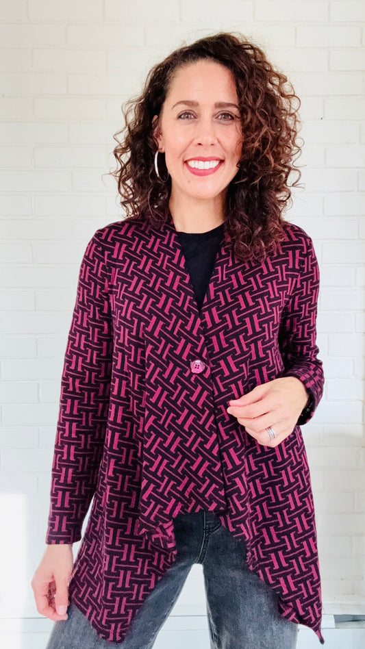 Pure Essence 1 Button Draped Jacket - Multiple Colors