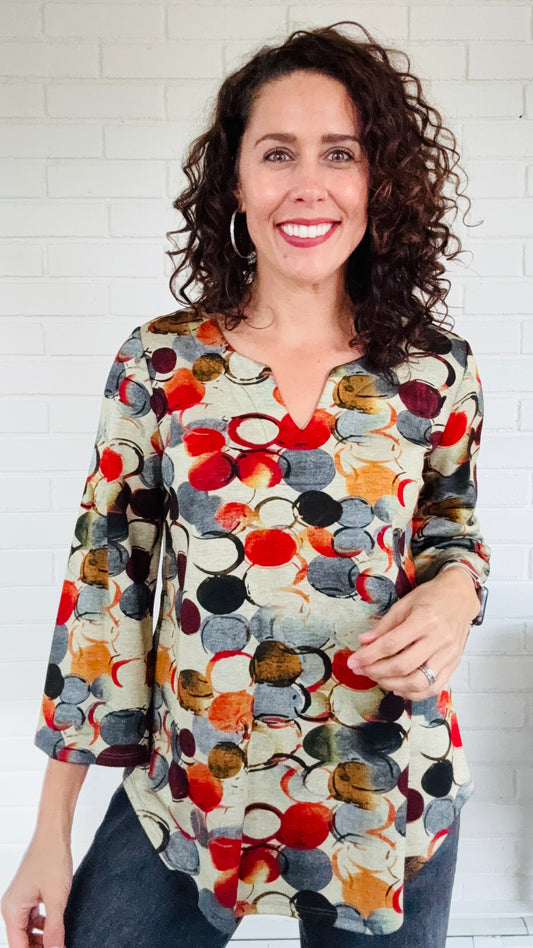 Pure Essence Bubble Harmony V-Neck Top