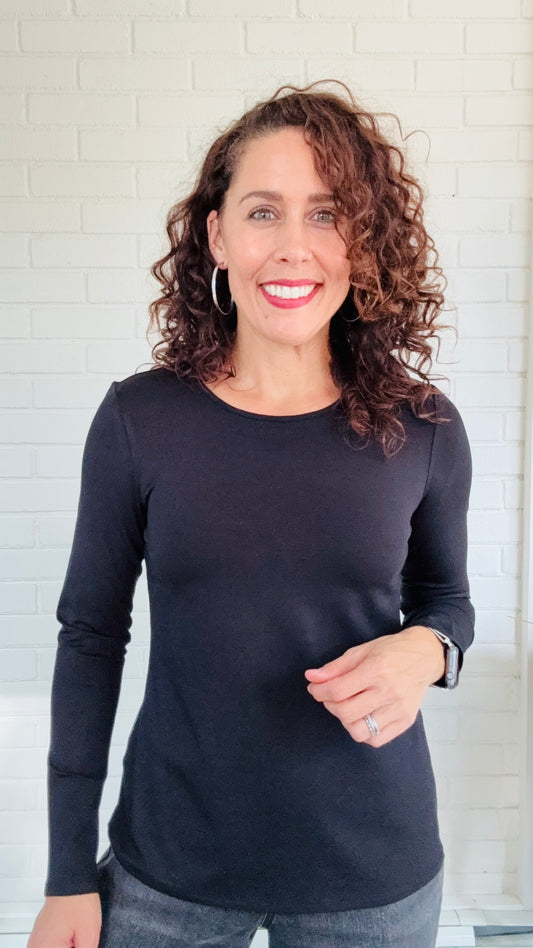 Pure Essence LS Layering Bamboo Tee - Multiple Colors