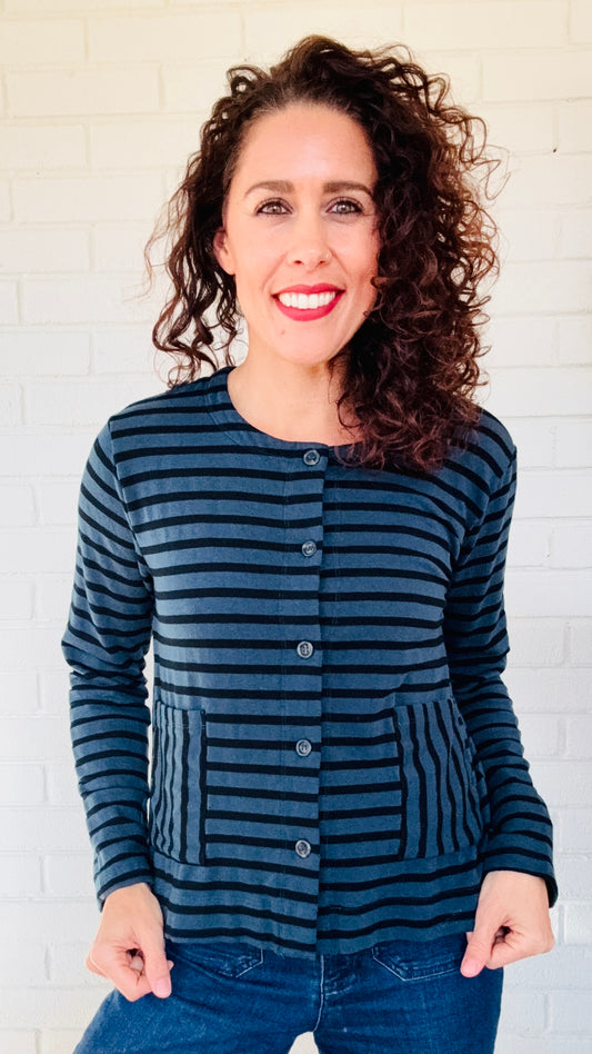 Cut Loose Black Stripe Cropped Jacket - Multiple Colors