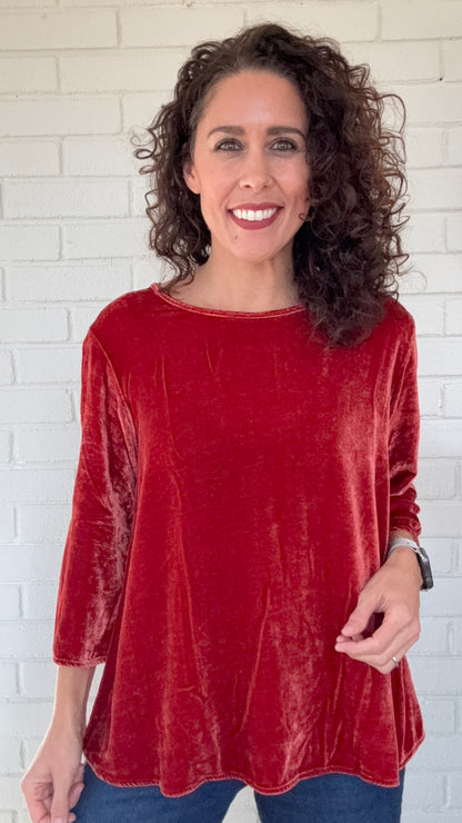 Cut Loose Silk Velvet A-Line Top - Multiple Colors