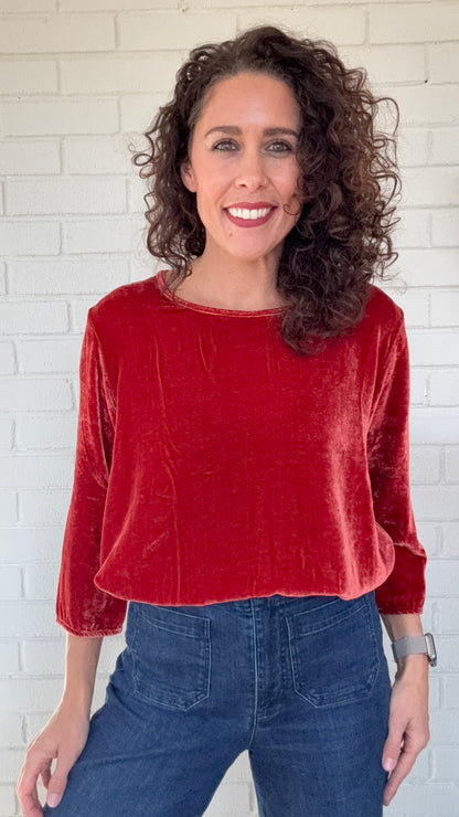 Cut Loose Silk Velvet A-Line Top - Multiple Colors
