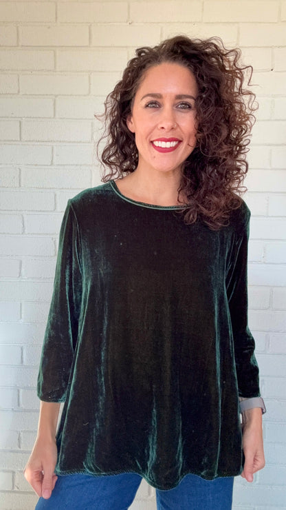 Cut Loose Silk Velvet A-Line Top - Multiple Colors