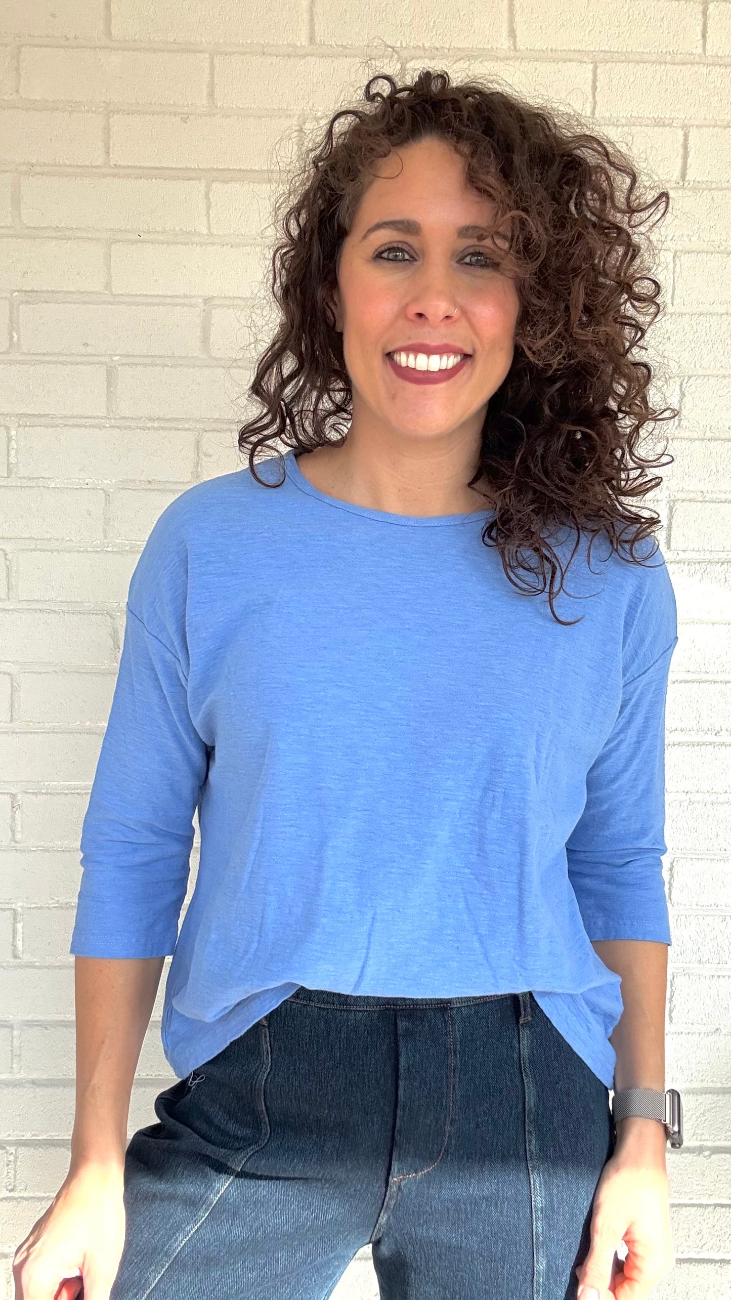 Cut Loose Cotton/Linen Drop Shoulder Tee - Multiple Colors