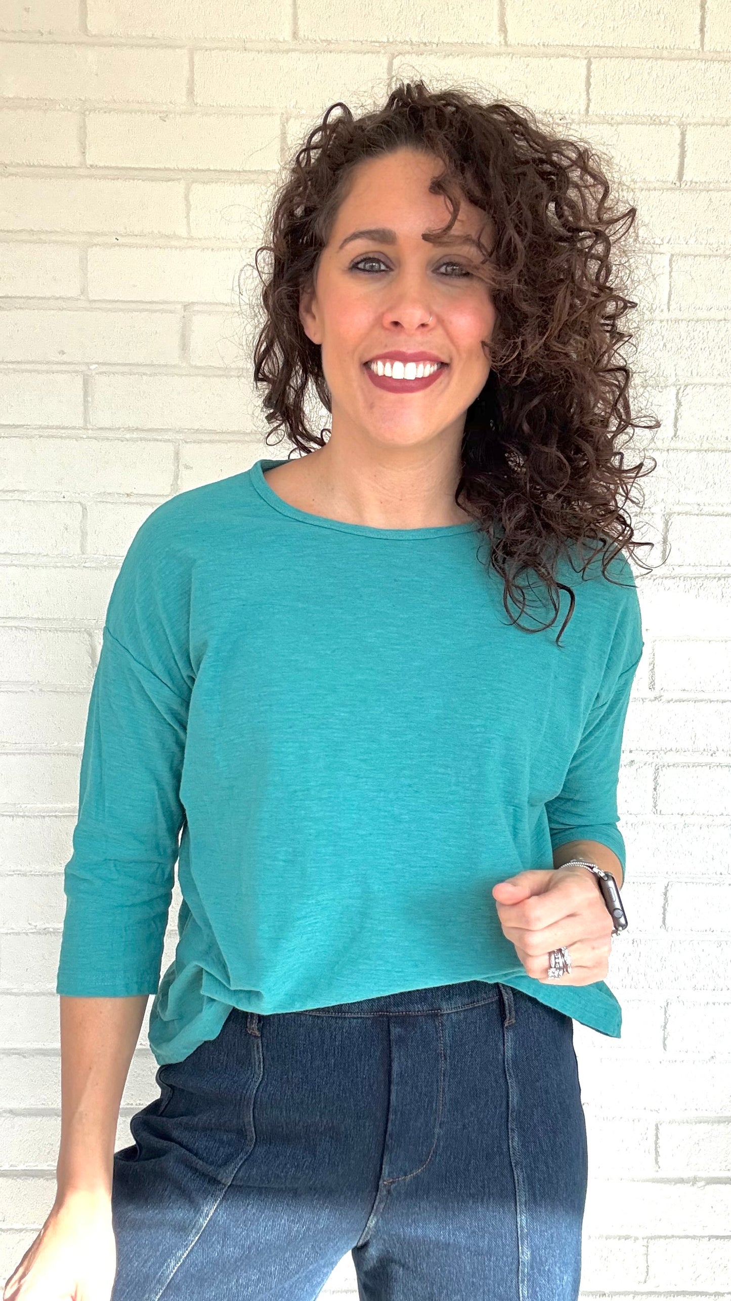 Cut Loose Cotton/Linen Drop Shoulder Tee - Multiple Colors