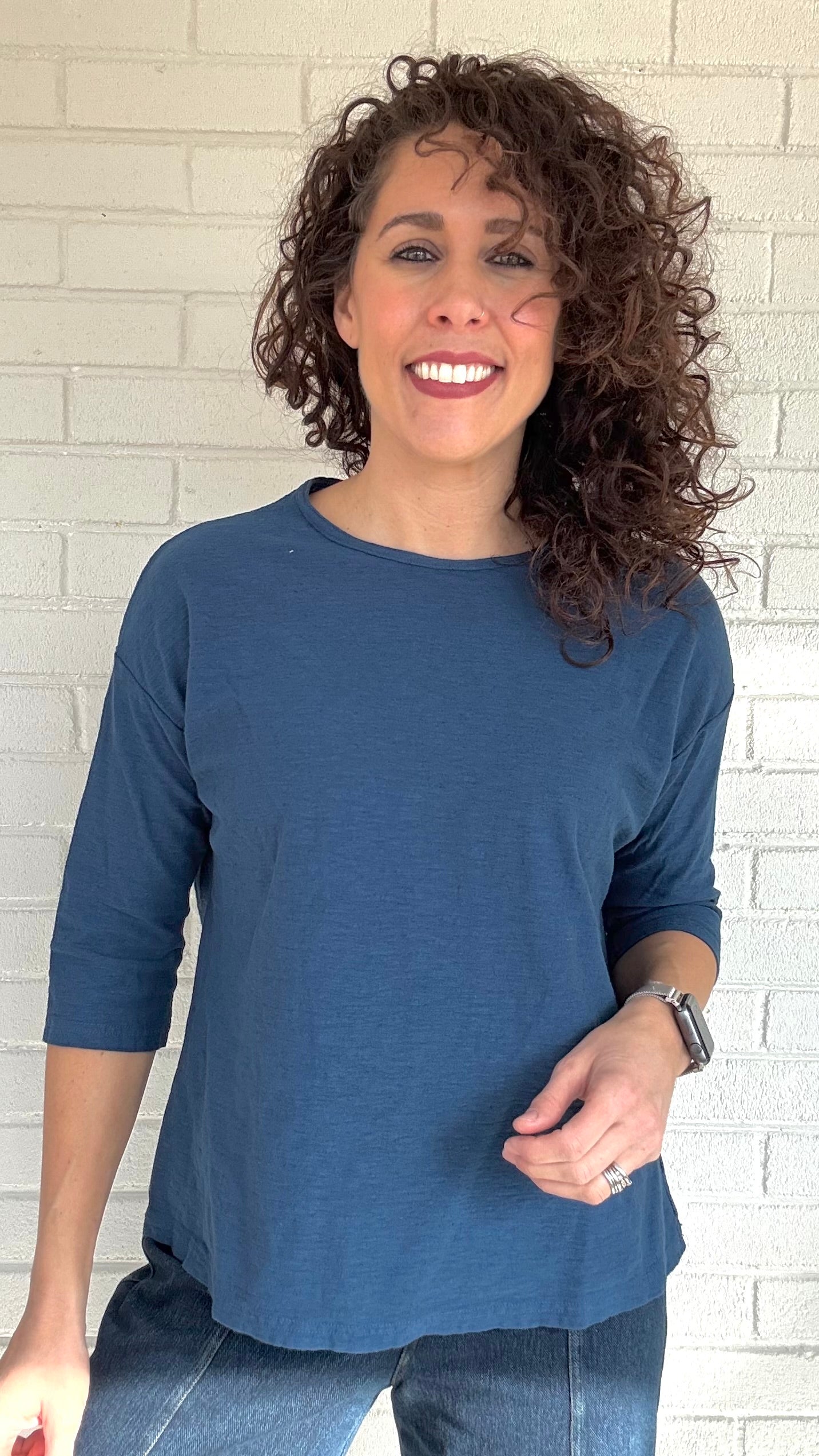 Cut Loose Cotton/Linen Drop Shoulder Tee - Multiple Colors