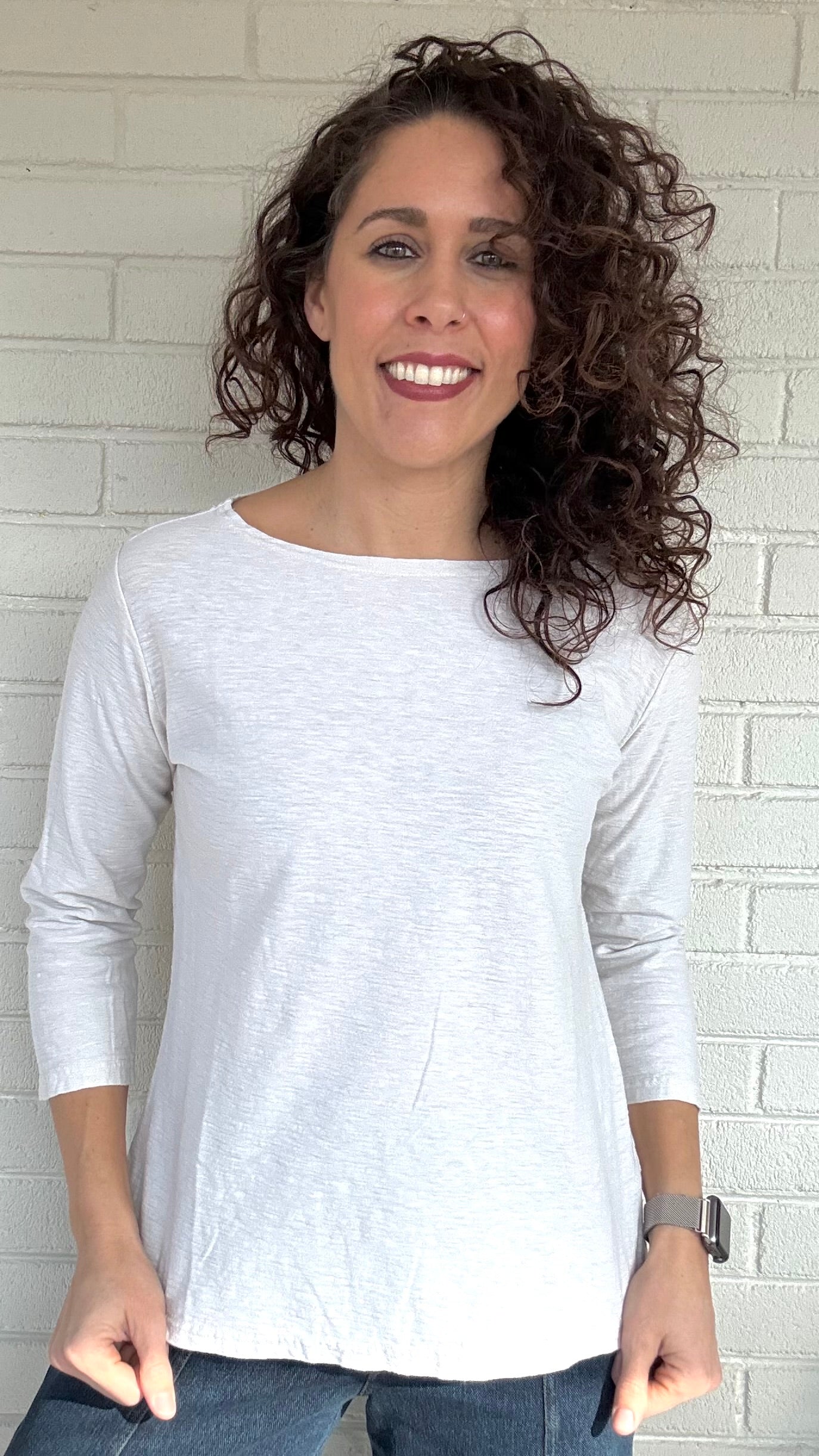 Cut Loose Cotton/Linen 3/4 Sleeve Boatneck Tee - Multiple Colors