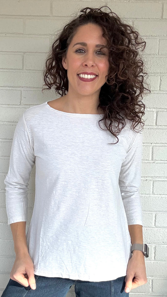 Cut Loose Cotton/Linen 3/4 Sleeve Boatneck Tee - Multiple Colors