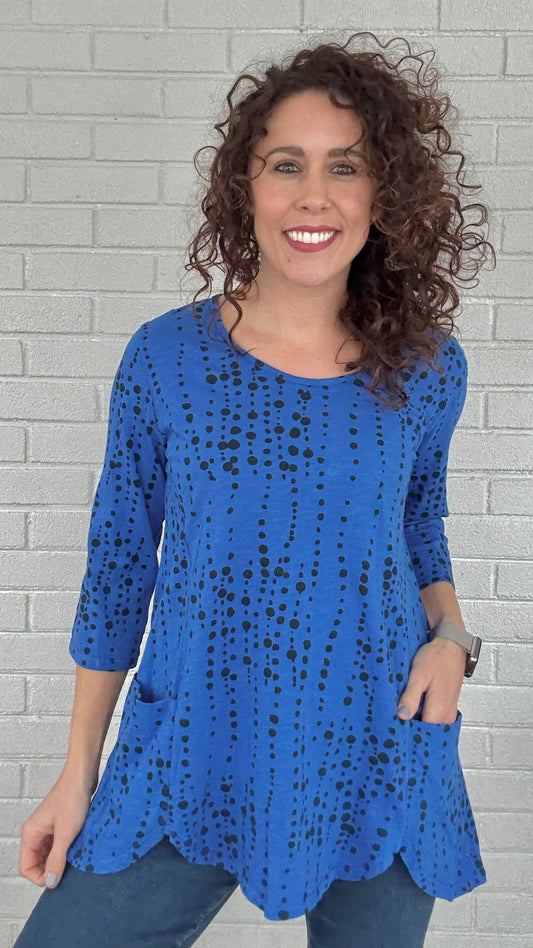 Cotton Lani 2 Pocket Scallop Edge Tunic