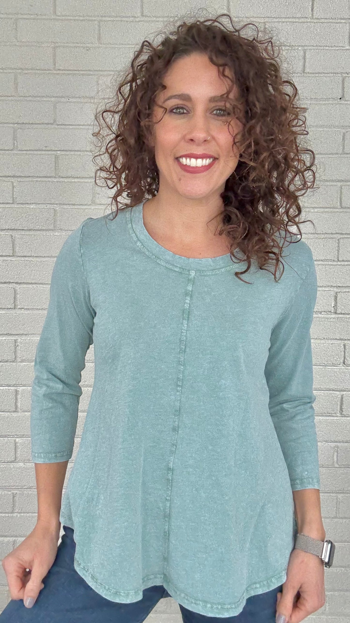 Cotton Lani 3/4 Sleeve Swing Tee - Multiple Colors