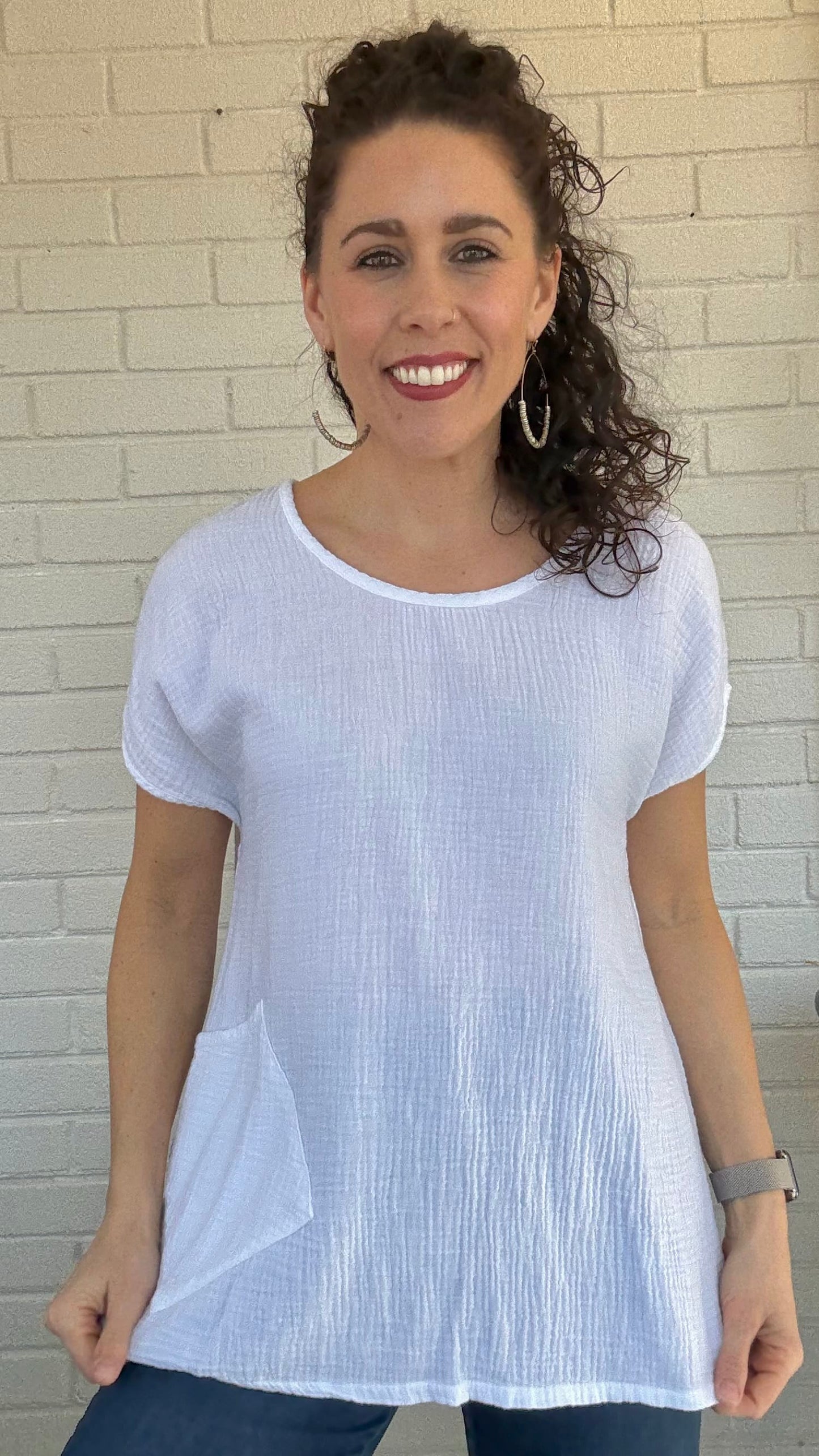 Cotton Lani Tees Cotton Lani Cotton Gauze Mineral Wash Cap Sleeve Top - Multiple Colors 55866846 Cotton Lani Cotton Gauze Mineral Wash Cap Sleeve Top - Multiple Colors
