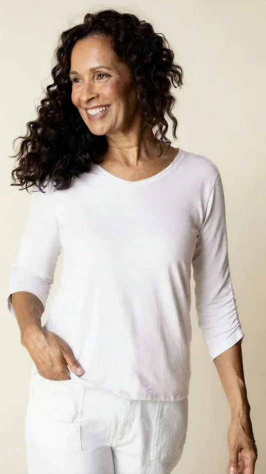 Habitat Tees Habitat Cotton Pebble Ruched Sleeve Tee - Multiple Colors 64337630 Habitat Cotton Pebble Ruched Sleeve Tee - Multiple Colors