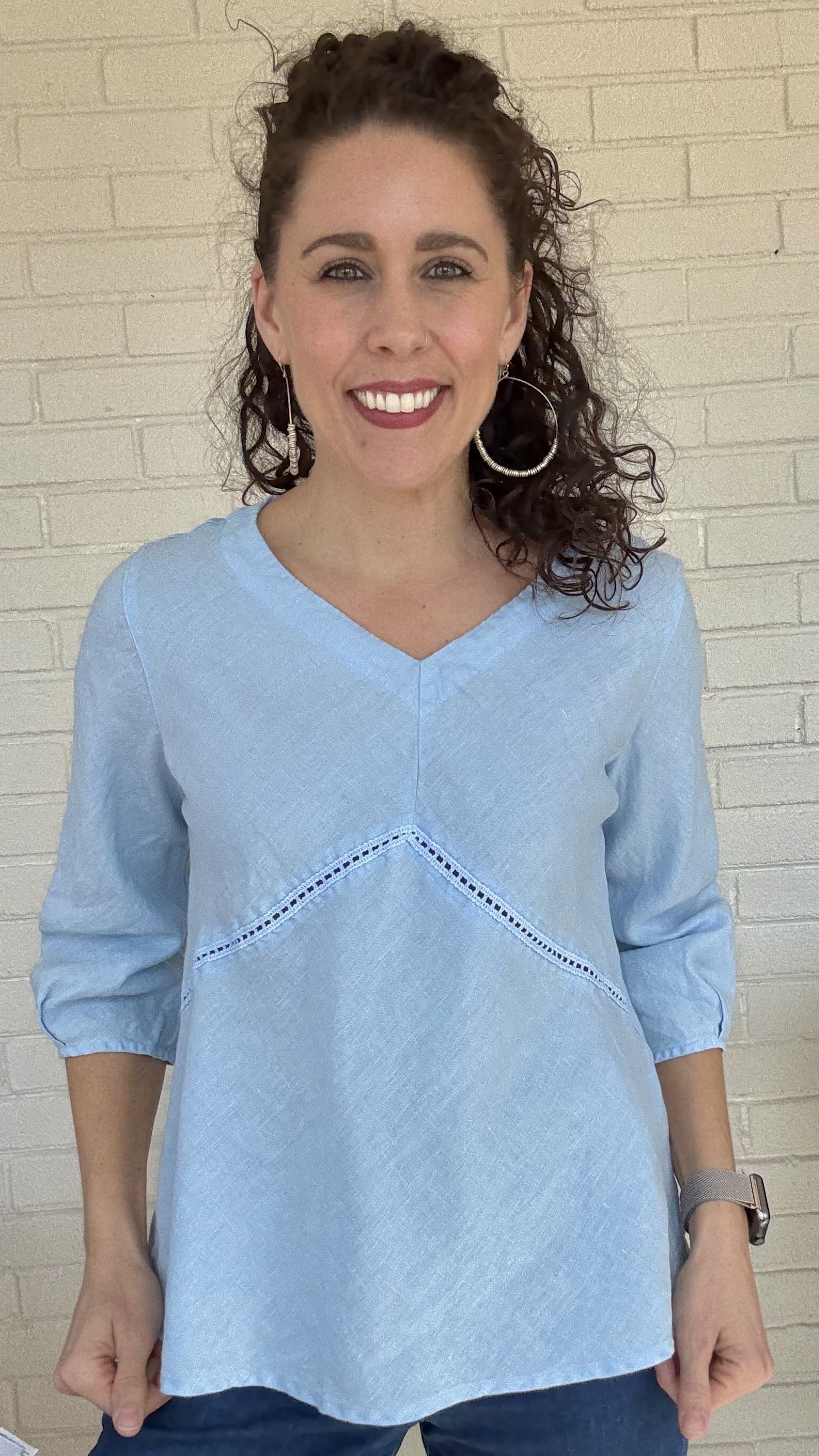 Heartstrings Tops Heartstrings by Kleen 3/4 Sleeve Linen Top 91907806 Heartstrings by Kleen 3/4 Sleeve Linen Top