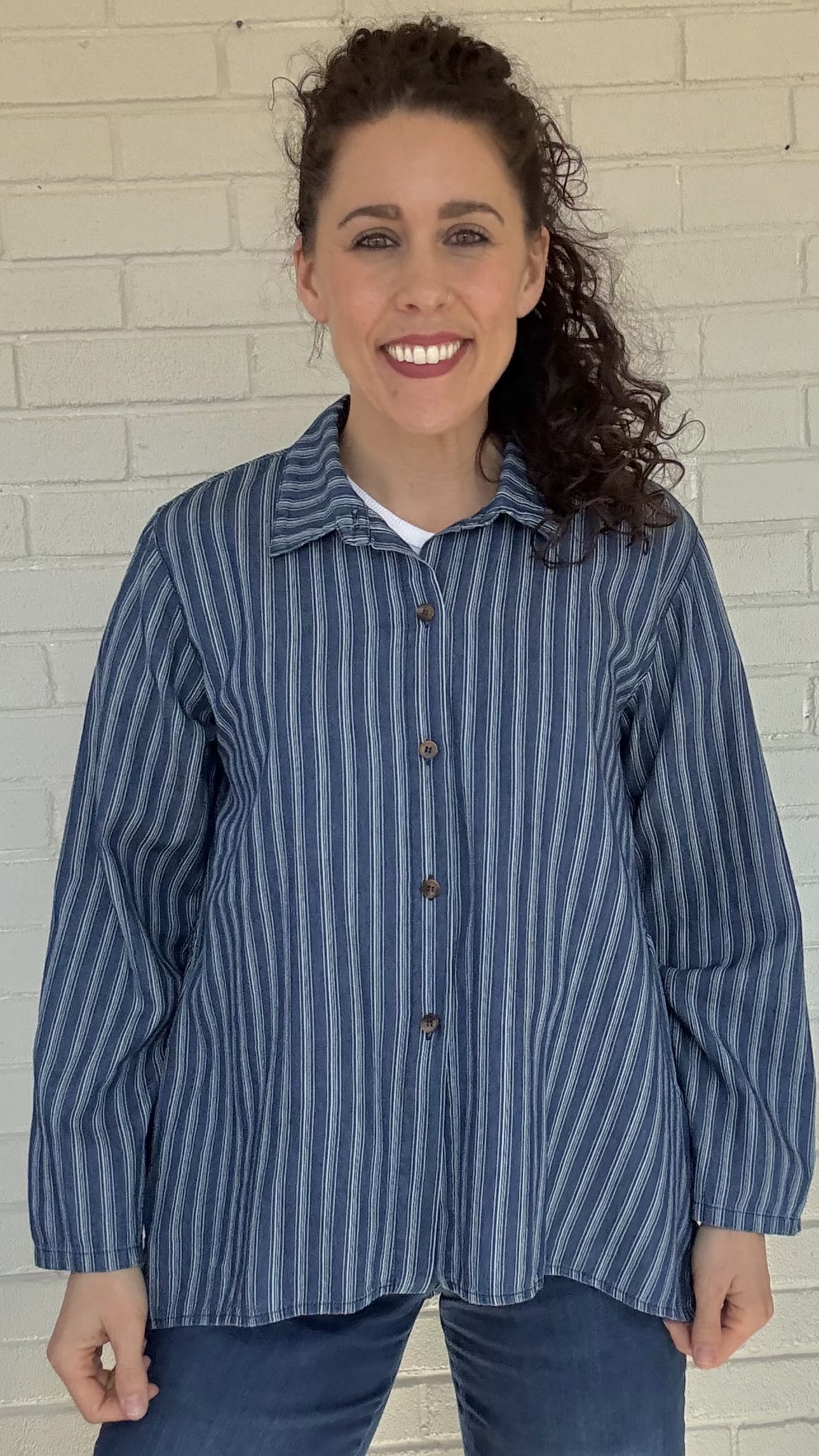 Heartstrings Blouses Heartstrings by Kleen Stripe Swing Blouse 92841182 Heartstrings by Kleen Stripe Swing Blouse