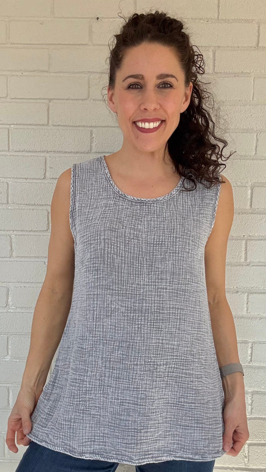 Cotton Lani Tanks Cotton Lani Mineral Wash Gauze Tank - Multiple Colors 51833566 Cotton Lani Mineral Wash Gauze Tank - Multiple Colors