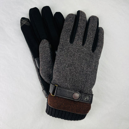 Santacana Men's Jersey and Wool Knitted Gloves - Multiple Colors