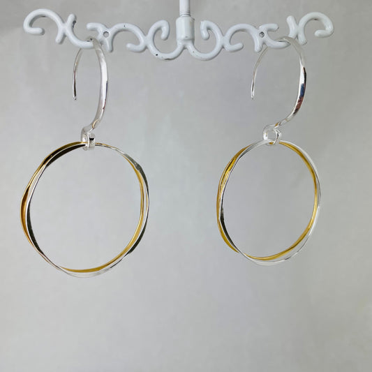 L.E. Leonard Jewelry Fine Metal 2 Hoop Earrings