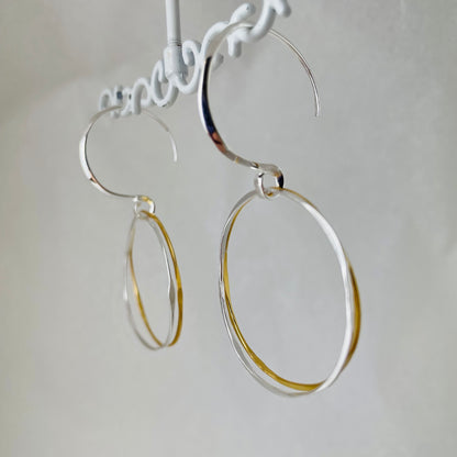L.E. Leonard Jewelry Fine Metal 2 Hoop Earrings
