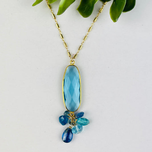 Gold Bezel Oval Pendant Necklace