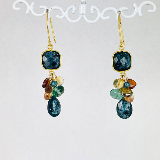 Alicia Van Fleteren Kyanite Link, Quartz, Garnet, Citrine & Zircon Earring