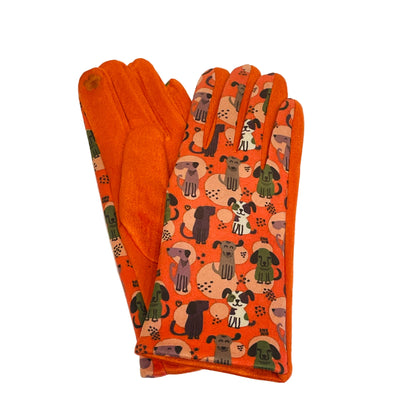 Dog Print Touch Screen Glove - Multiple Colors