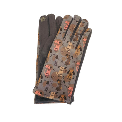 Dog Print Touch Screen Glove - Multiple Colors