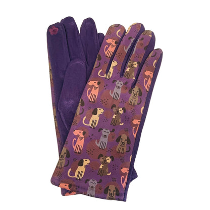 Dog Print Touch Screen Glove - Multiple Colors