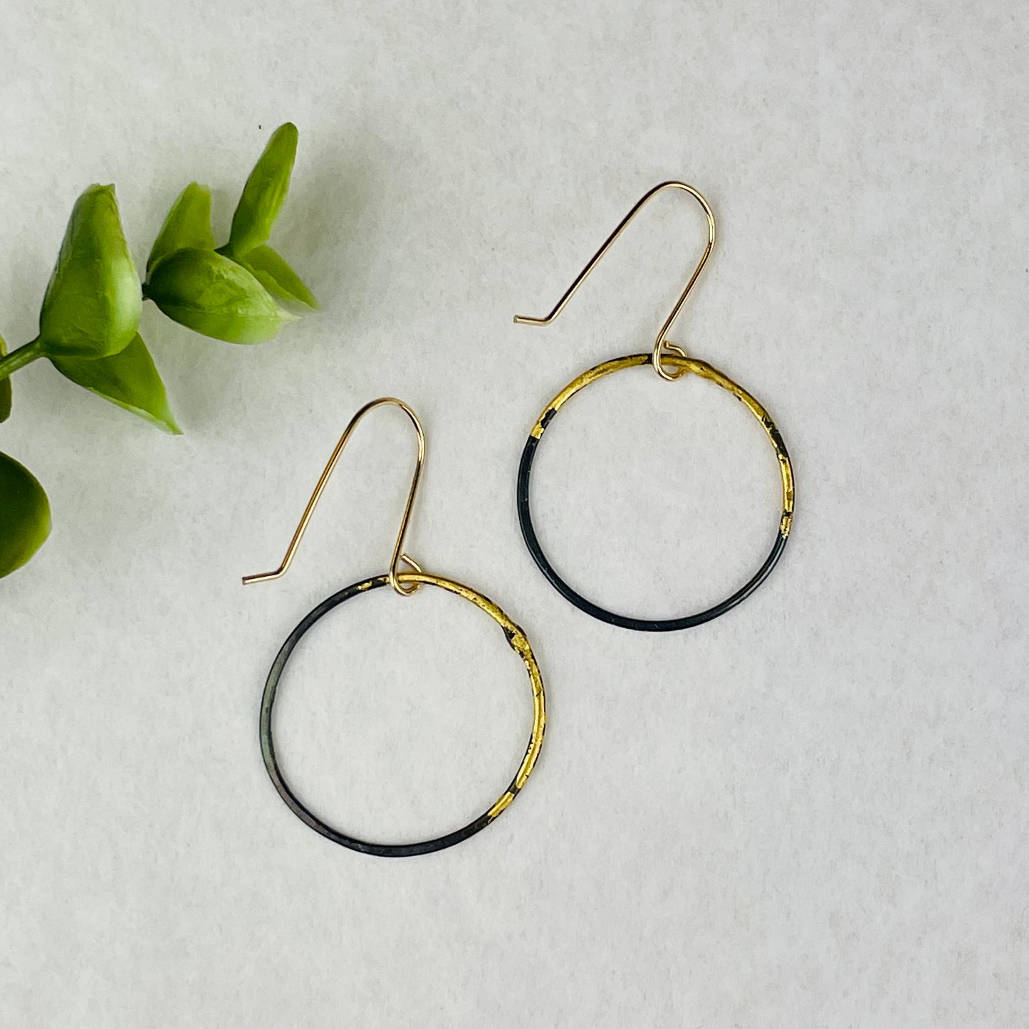 Metamorphosis Metals Medium Steel & Gold Hoop Earring