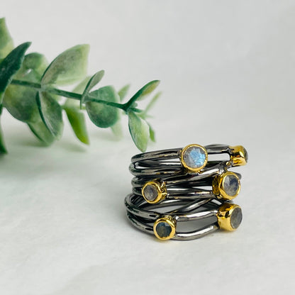 Treisi Jewelry Oxidized Sterling Twisted Band Ring