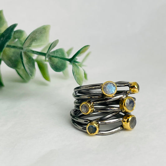 Treisi Jewelry Oxidized Sterling Twisted Band Ring