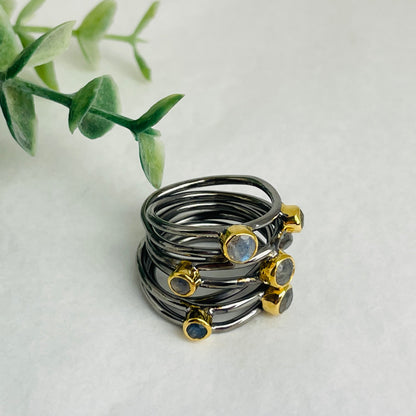 Treisi Jewelry Oxidized Sterling Twisted Band Ring