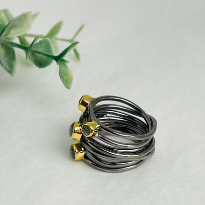 Treisi Jewelry Oxidized Sterling Twisted Band Ring