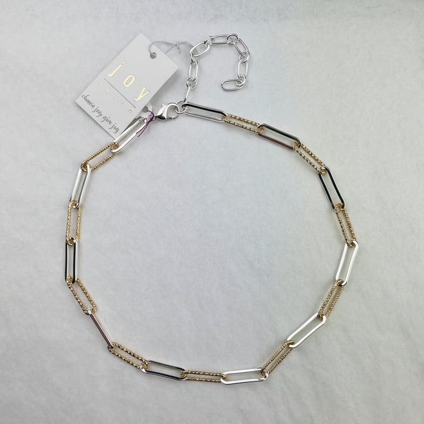 Joy Susan Necklaces Mixed Metal Paperclip Necklace - Multiple Metals Mixed Metal Paperclip Necklace - Multiple Metals