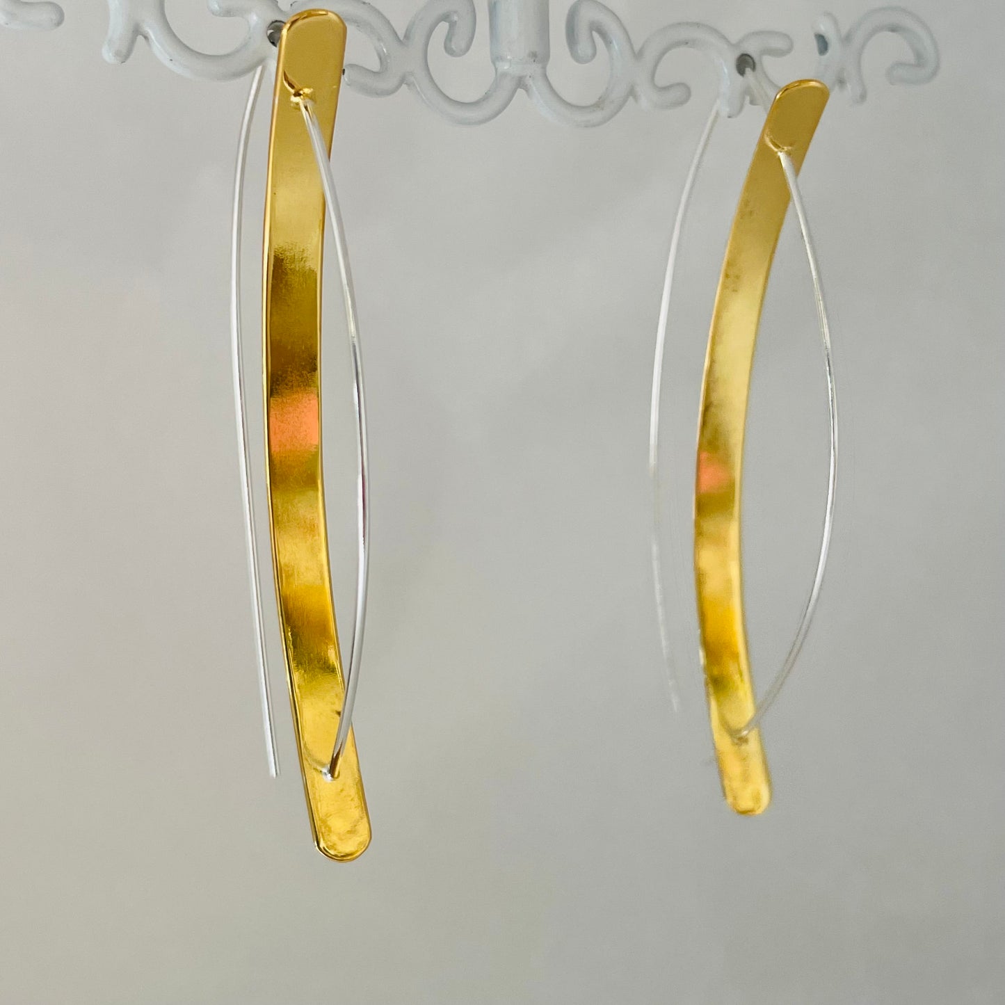 L.E. Leonard Earrings L.E. Leonard Wire with Gold Sheet Center Earrings 35138782 L.E. Leonard Wire with Gold Sheet Center Earrings