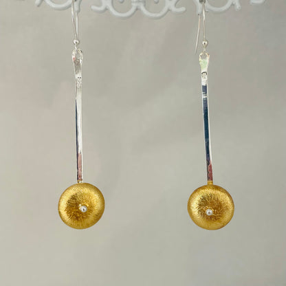 L.E. Leonard Earrings L.E. Leonard Sterling Silver Long Drop Two Tone Earring 39529694 L.E. Leonard Sterling Silver Long Drop Two Tone Earring