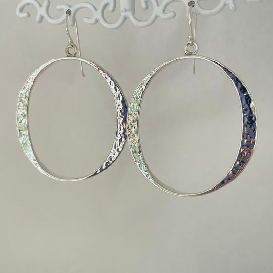 L.E. Leonard Earrings L.E. Leonard O Shaped Hammered Drop Earrings 45165790 L.E. Leonard O Shaped Hammered Drop Earrings
