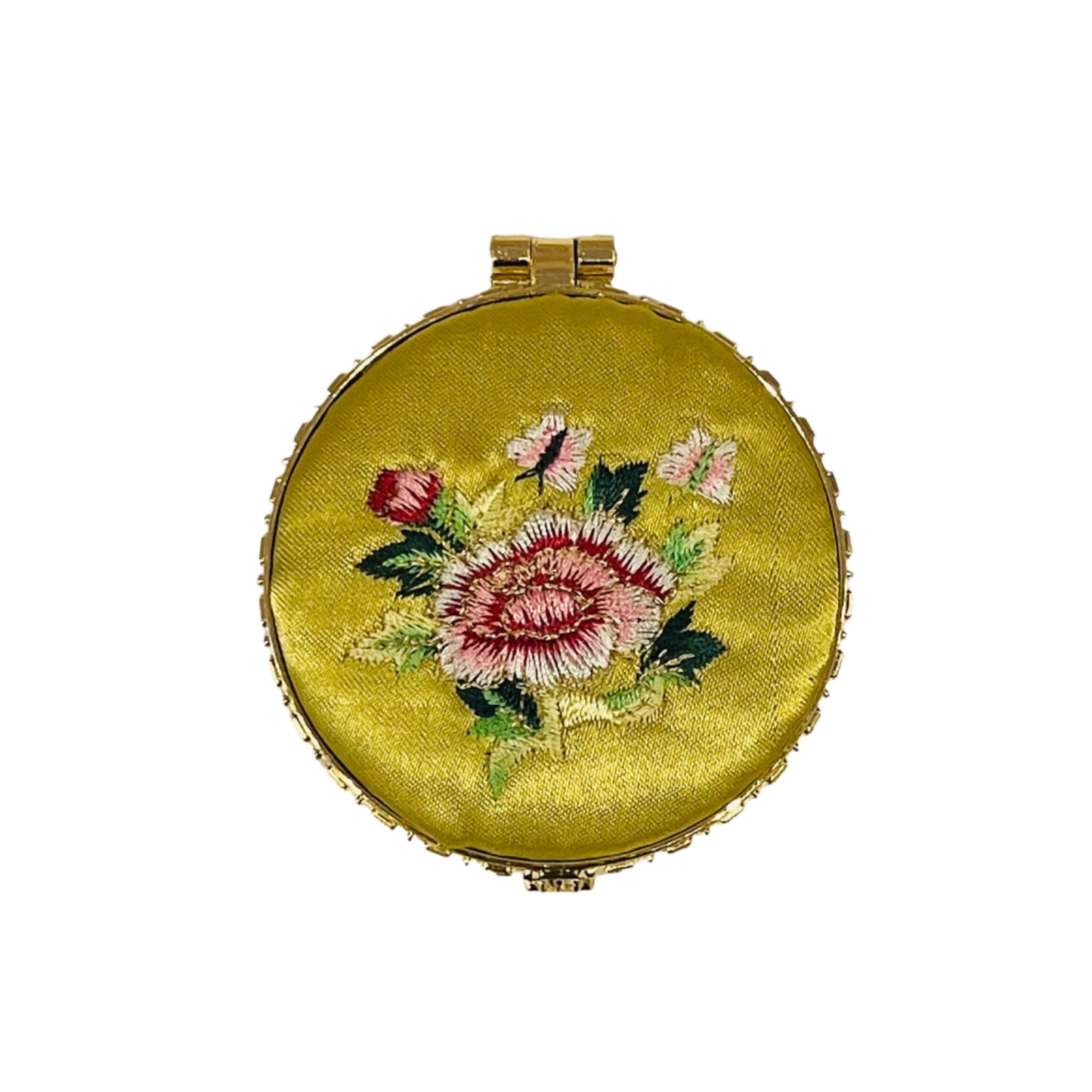 Silk Embroidered Compact Mirror - Multiple Colors