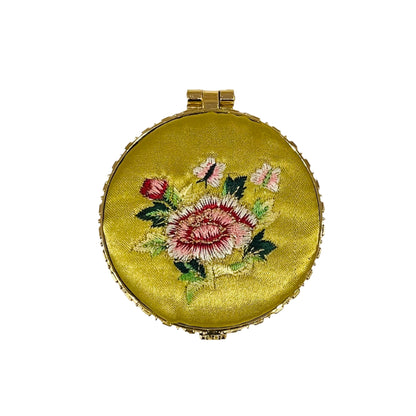 Silk Embroidered Compact Mirror - Multiple Colors