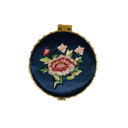 Silk Embroidered Compact Mirror - Multiple Colors