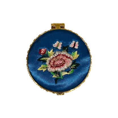 Silk Embroidered Compact Mirror - Multiple Colors