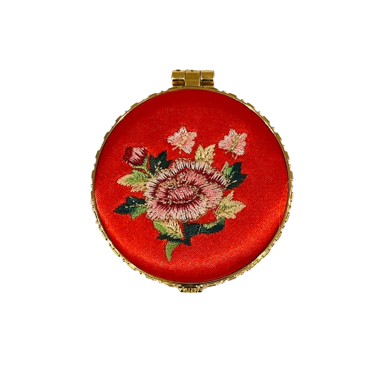 Silk Embroidered Compact Mirror - Multiple Colors