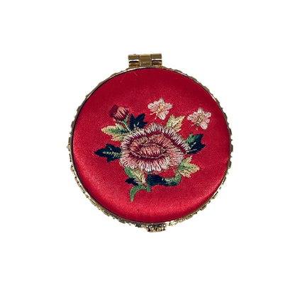 Silk Embroidered Compact Mirror - Multiple Colors
