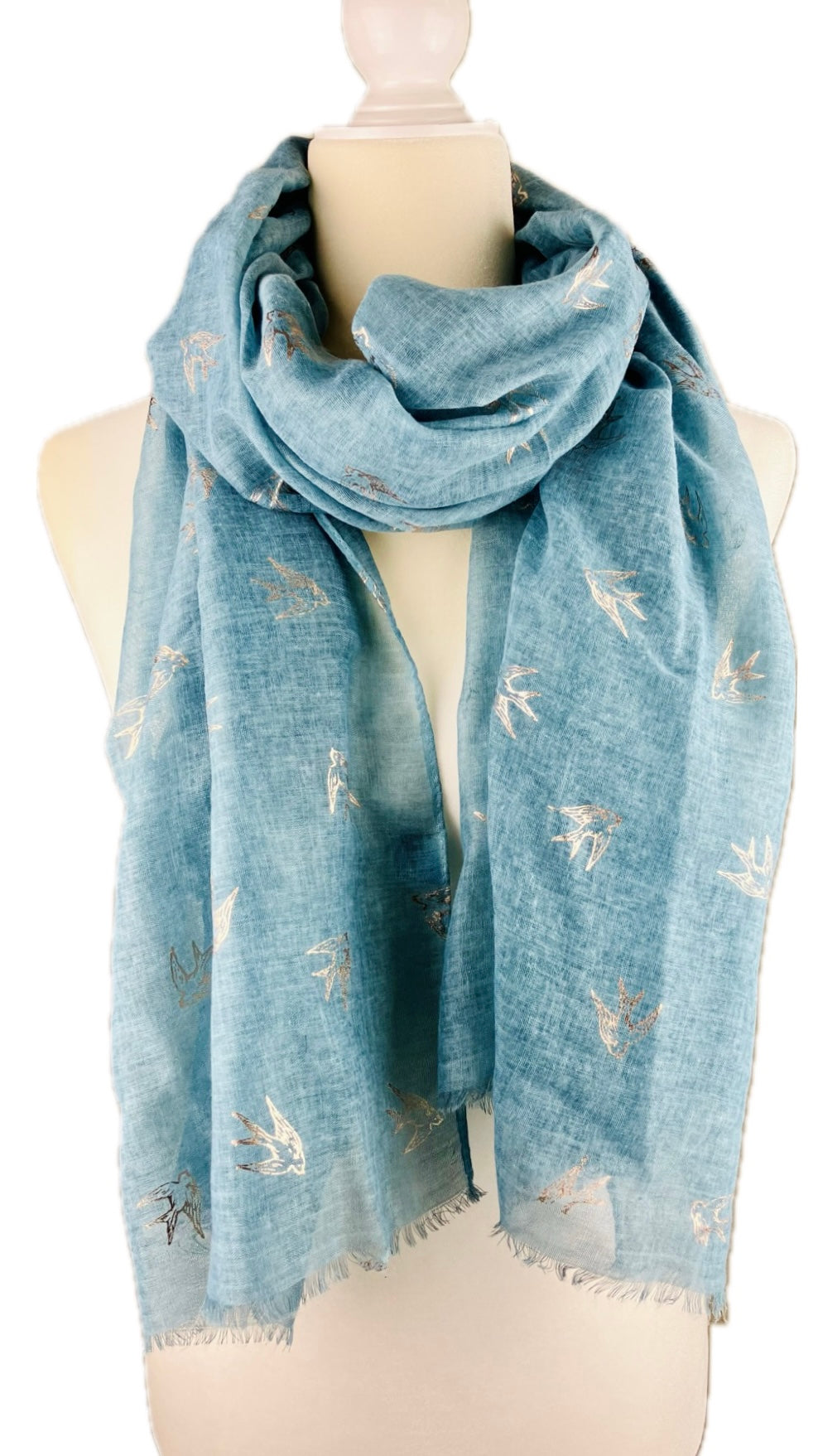 Studio Hop Swooping Swallows Foil Scarf - Multiple Colors