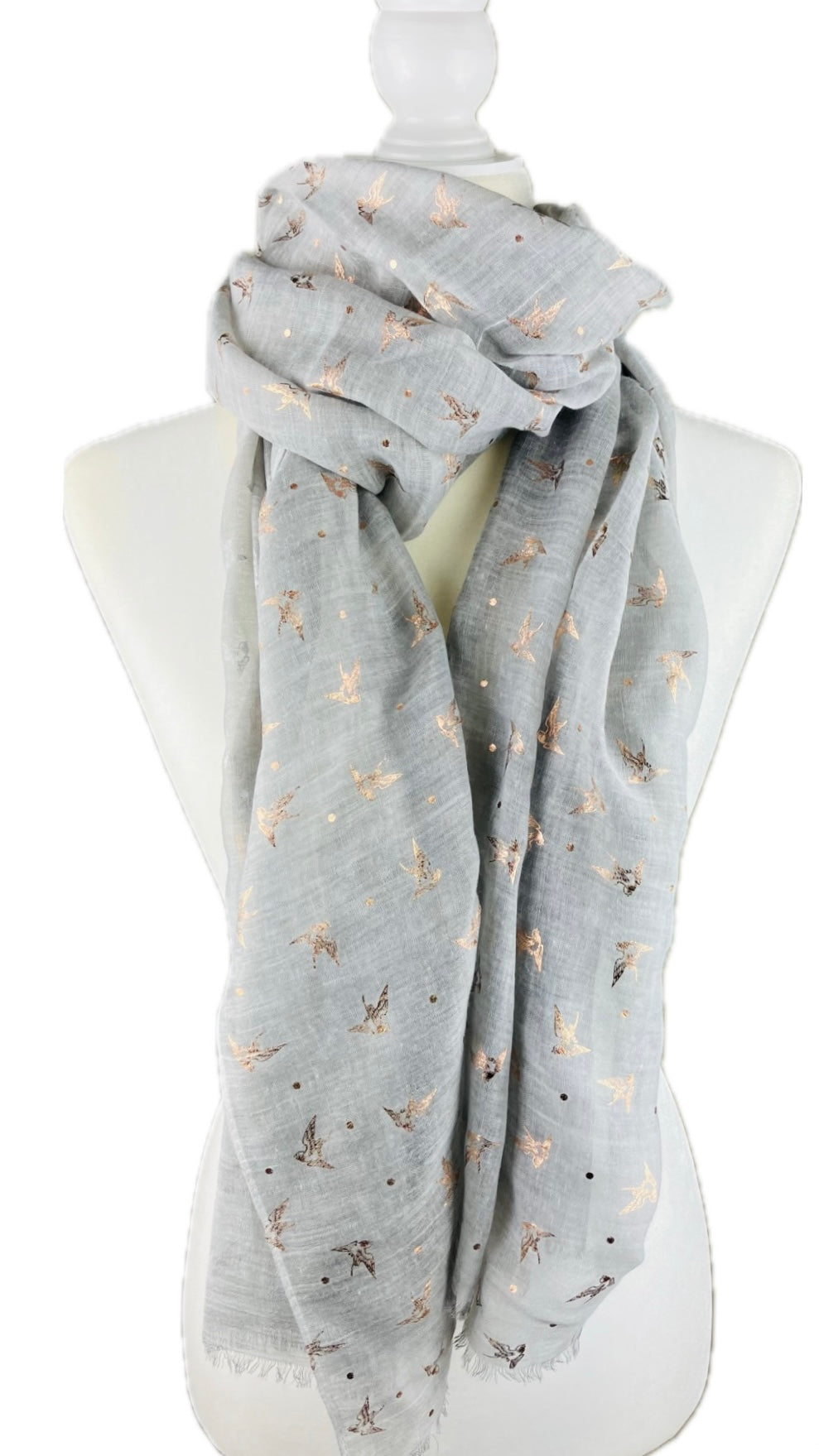 Studio Hop Swooping Swallows Foil Scarf - Multiple Colors
