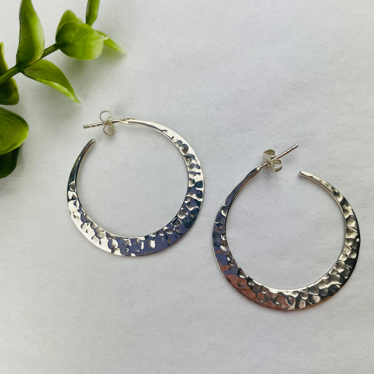 L.E. Leonard Earrings L.E. Leonard Sterling Silver Hammered Hoop Earrings- Multiple Metals 99255774 L.E. Leonard Sterling Silver Hammered Hoop Earrings- Multiple Metals