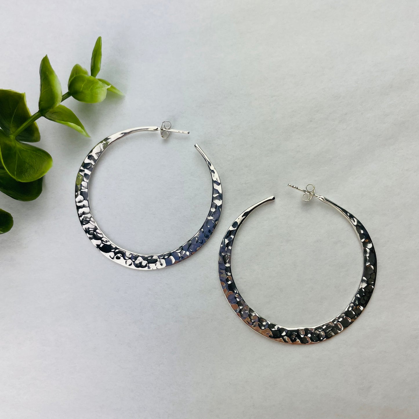 L.E. Leonard Jewelry Hammered Hoop Earrings- Multiple Metals