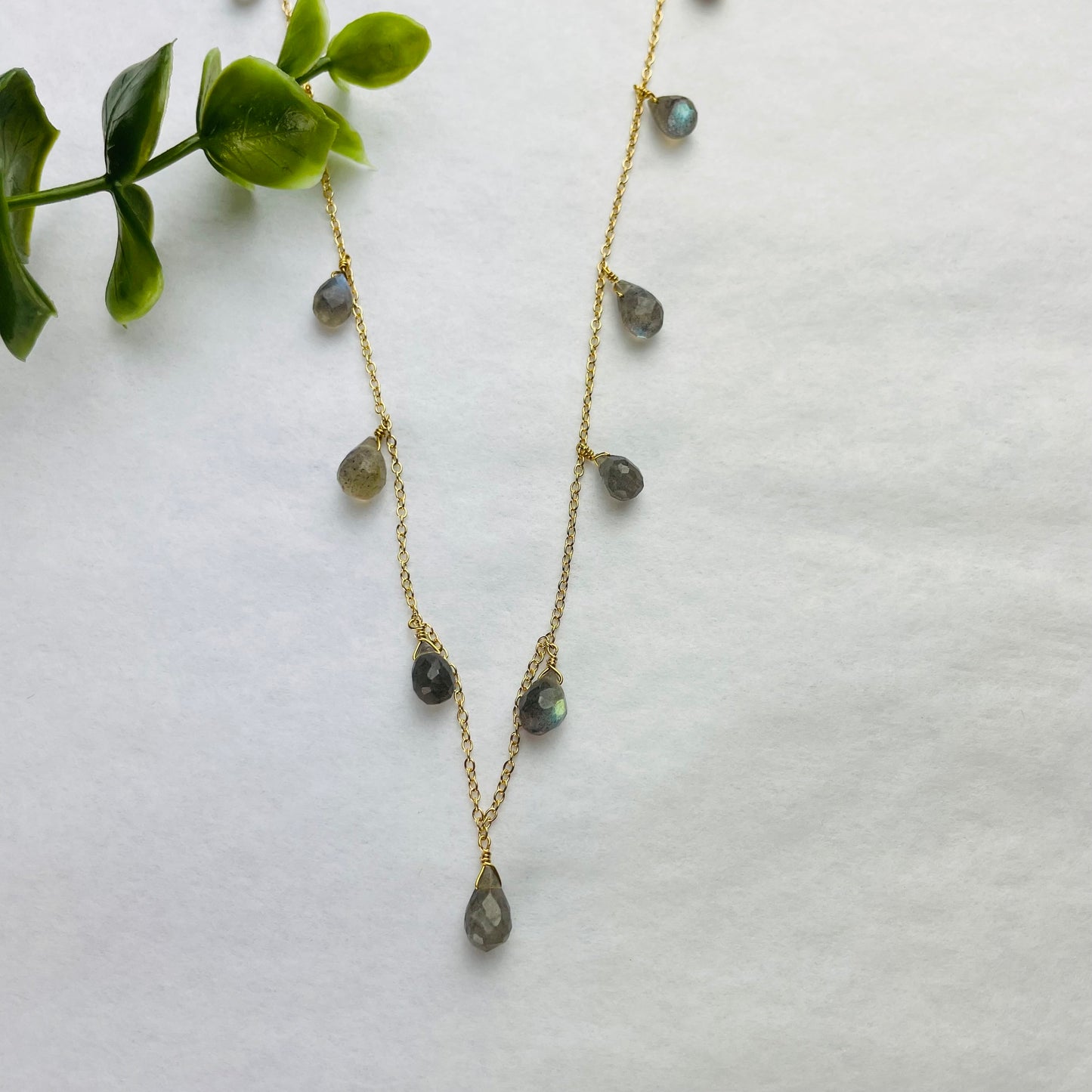 Treisi Jewelry 24k Gold Vermeil Drop Necklace - Multiple Stones