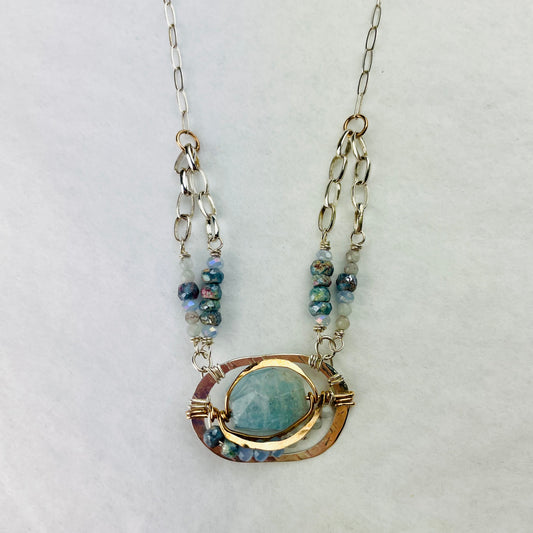 Art By Any Means Aquamarine Nugget Necklace