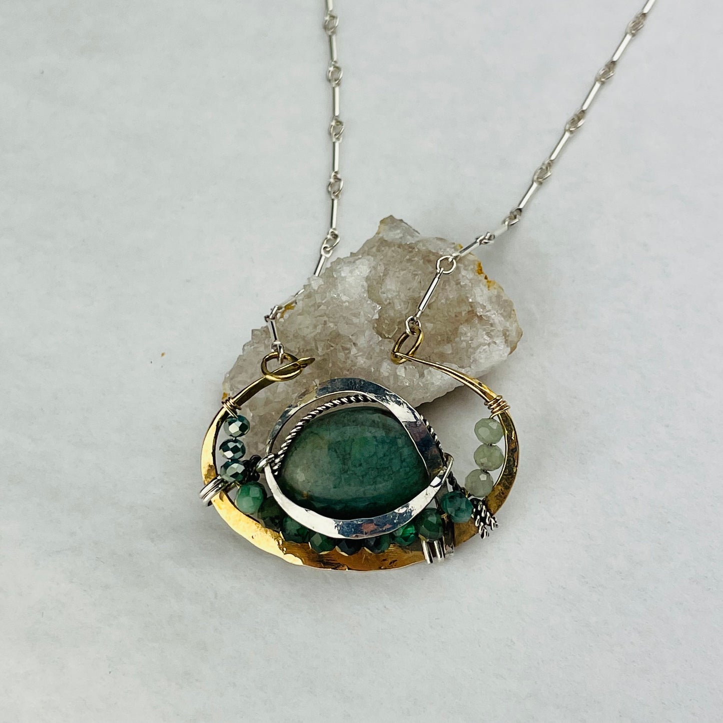Art By Any Means Blue African Opal Jasper Necklace
