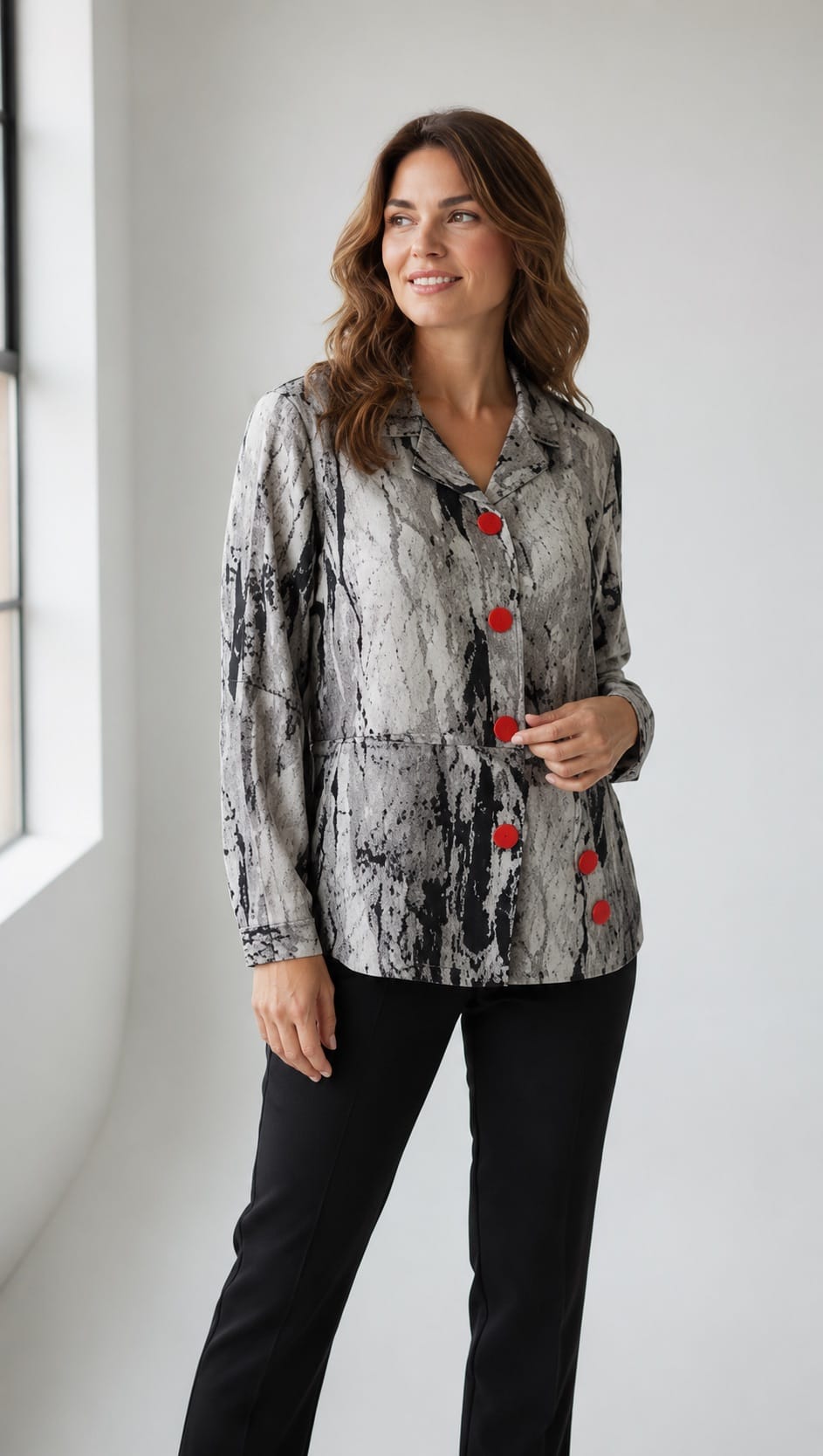 Shana Apparel Blouses Shana Apparel Button Detail Blouse Shana Apparel Button Detail Blouse